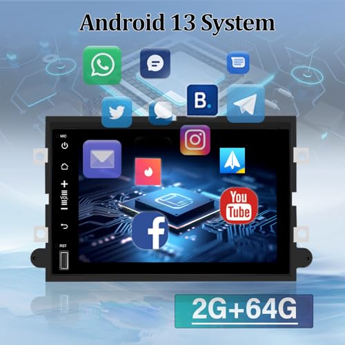 EKAT Rádio de carro Android 13 para Ford F150/F250/350/Edge/Fusion/Mustang/Focus/Explorer/Expedition