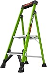 Little Giant Ladders, MightyLite 2.0, 4' Échelle avec Cue au sol, Fibre de verre, Type IAA, 375 lbs Poids nominal, (15404-101), vert