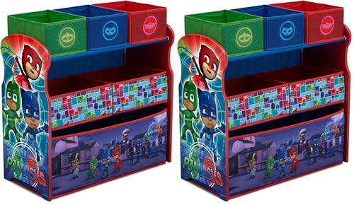Image of Delta Children 6 Bin Design and Store Toy Organizer - Greenguard Gold Certified,PJ Masks (Pack of 2)
