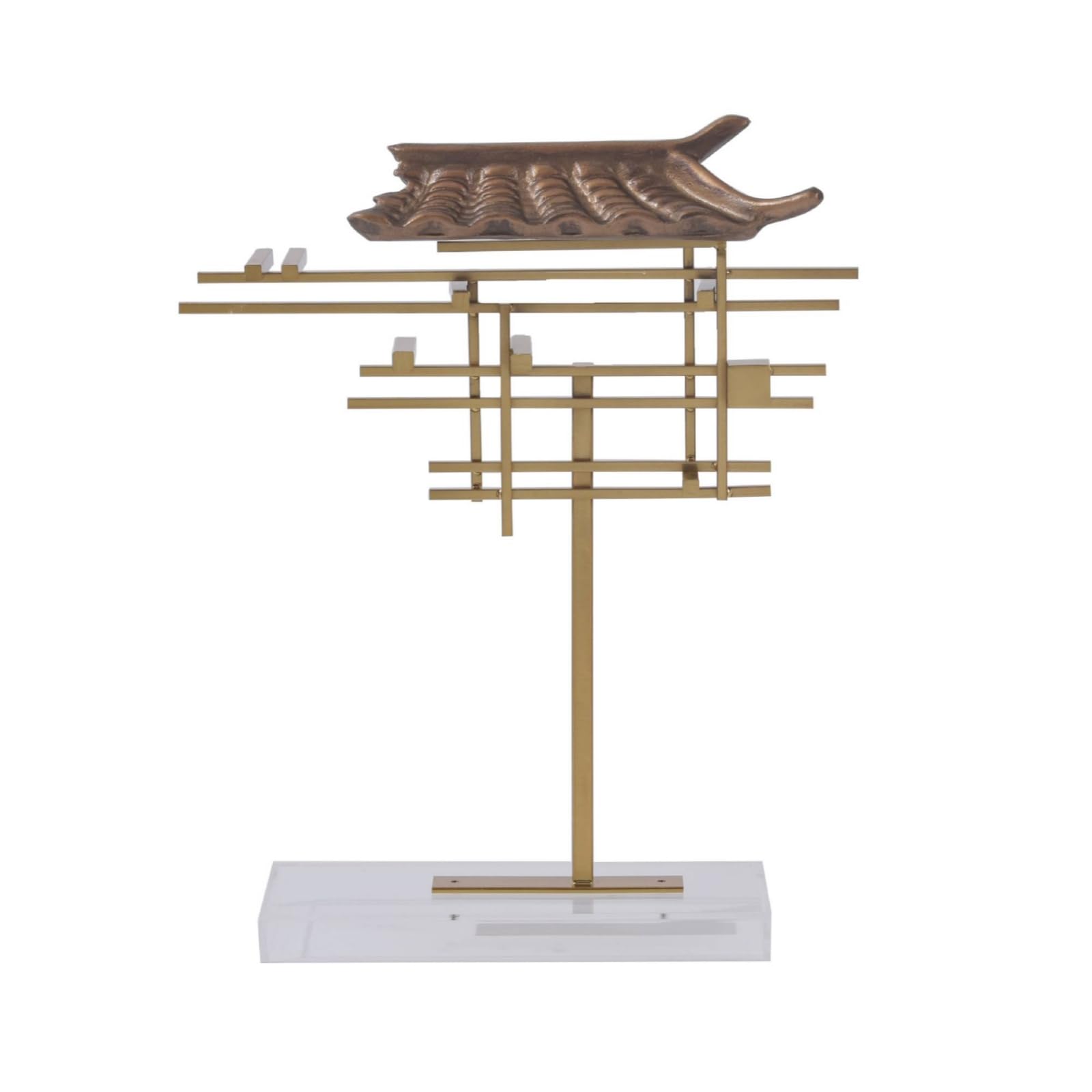 Escultura casa abstracto adorno pabellón geométrico moderno número 3