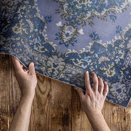 Tapis d'extérieur 80x120 cm PVC bleu rectangle pour balcon