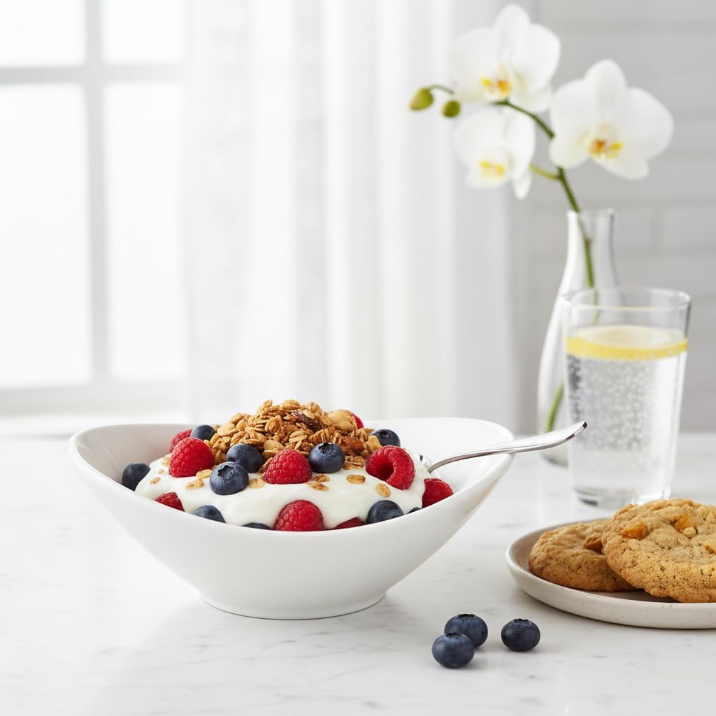 Tuxton China GLP-401 Mini Capistrano Bowl, 8 oz., 6-3/8" x 5" x 2-1/8" H, Oval, Microwave and Dishwasher Safe, Oven Proof, Fully Vitrified, TuxTrendz, Linx, Porcelain White, Pack of 12