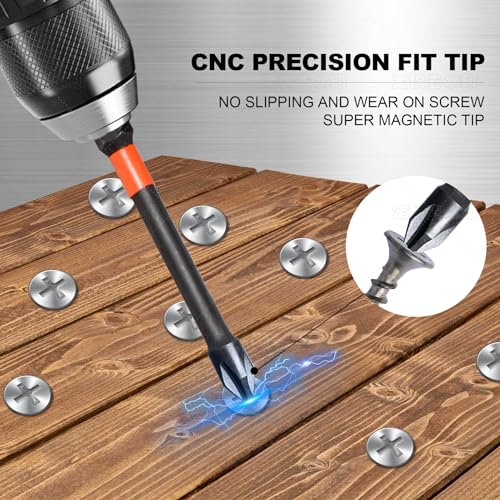 image for DYRECELVE 10-Pack Phillips Bits #2 Impact, 2-Inch Magnetic Phillips He