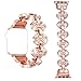 Produktbild Qianyou Kompatibel mit Apple Watch Armband 38mm Edelstahl, Bling Ersatz Uhrenarmband Edelstahl Metall Armbänder mit Abnehmbar Kompatibel mit Apple Watch Series 3/2/1,Sport,Oval-Rose Gold