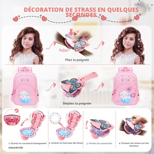 Machine à strass pour cheveux avec 630 gemmes et kit d'extension - 2