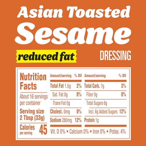 Kraft Reduced Fat Asian Toasted Sesame Dressing, 16 fl oz Bottle