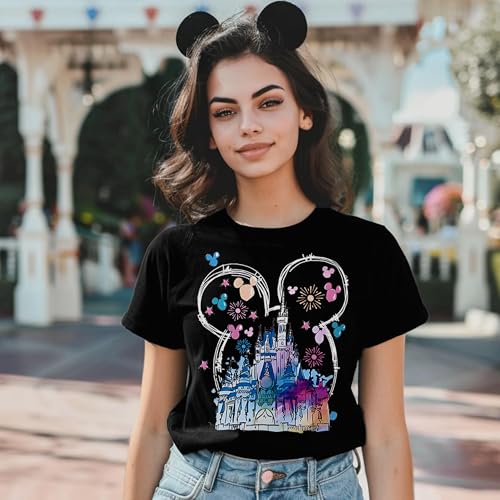 Magic Kingdom Shirts for Women Magical Castle Graphic Tees Family Vacation Trip Short Sleeve Tops4