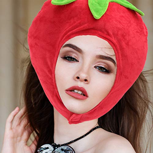 PIXNOR Chapéu de Tomate Foto Engraçada Acessórios de Chapéu de Pelúcia Macio de Pelúcia Novidade Cap