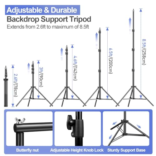 EMART Green Screen Backdrop Kit 8.5x10FT with 3Pcs 6x9ft Backdrop for Party by EMART - Used condition - Image 4