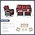 Rilyson Wicker Patio Furniture Set - 5 Piece Rattan Outdoor Sectional Conversation Sets with 2 Rocking Swivel Chairs,2 Ottomans and 1 Sofa for Porch Deck Garden(Brown/Red)