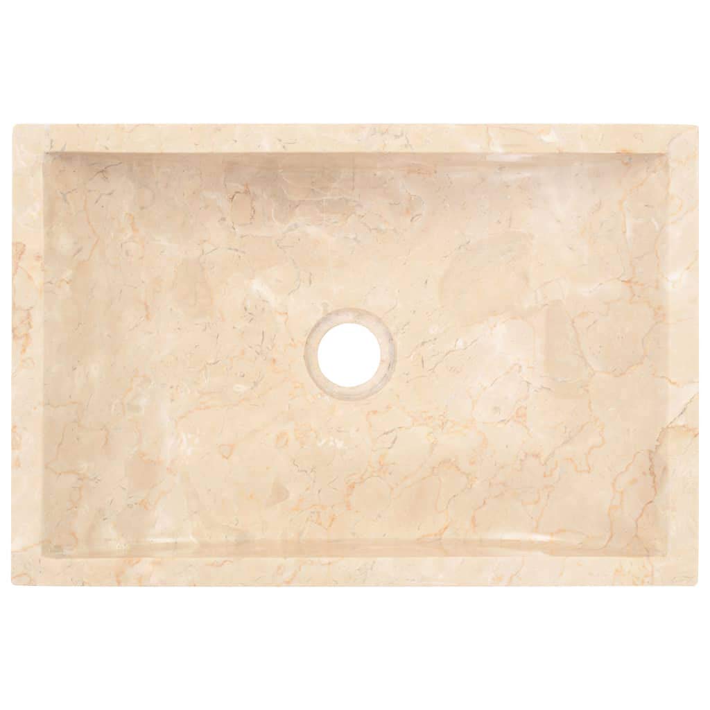 INLIFE Lavabo de 45 x 30 x 12 cm, mármol crema, 24,5 kg, 142773