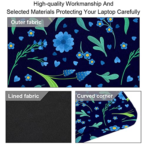 Sacoche à bandoulière pour PC 13 à 14.5 pouces, housse élégante au motif marguerite et bois bleu