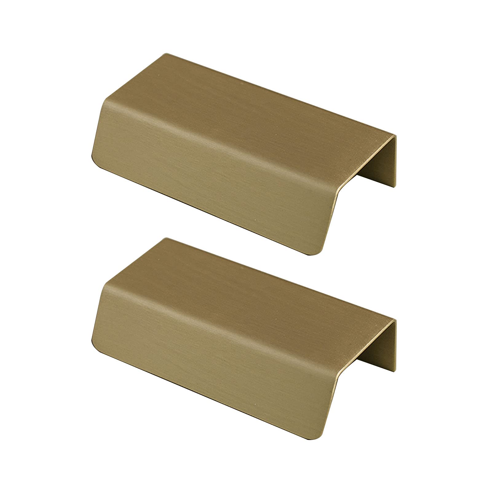 Hgasopld Copper Finger Edge Pull, Concealed Cupboard Handles Door Knobs Drawer Pulls 2 Pcs With Screws 64-192Mm(Hole Distance 64Mm)