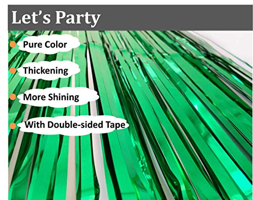 3PC Green Foil Fringe Curtains Party Decorations, Tinsel Backdrop Party Streamers Decorations, Foil Curtain Backdrop for Parties, Tinsel Backdrop Curtains Streamer Backdrop for Christmas Decorations 4 3PC Green Foil Fringe Curtains Party Decorations, Tinsel Backdrop Party Streamers Decorations, Foil Curtain Backdrop for Parties, Tinsel Backdrop Curtains Streamer Backdrop for Christmas Decorations - Image 5