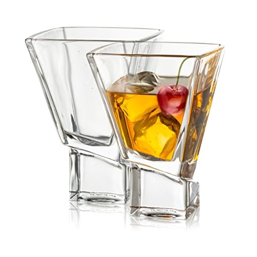 JoyJolt Carre 2-Piece Cocktail Glasses Set, 8 Ounce Martini Glasses