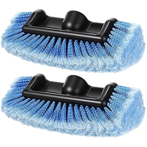 Tanlade 2 Pcs Car Wash Brush Head with Soft Detailing Bristle Flow Thru Car Cleaning Brush Exterior Car Wash Equipment for Auto Truck RV Boat Camper Washing (Blue,12 Inch) Cover