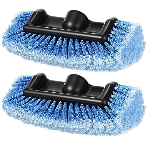 Tanlade 2 Pcs Car Wash Brush Head with Soft Detailing Bristle Flow Through Car Cleaning Brush Exterior Wash Equipment for Auto Truck RV Boat Camper(12 Inch