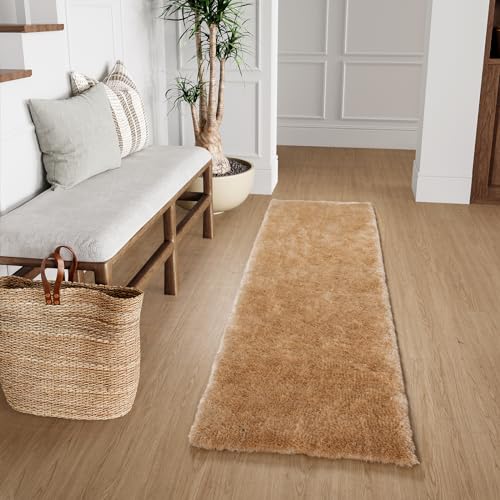 Lahome Fluffy Pink Rugs for Girls Bedroom 2x6 Ft, Shag Furry Runner Rug for Nursery Baby with Rubber Backing, Soft Fuzzy Plush Faux Fur Carpet Runner for Indoor Living Room Home Decor 2' x 6