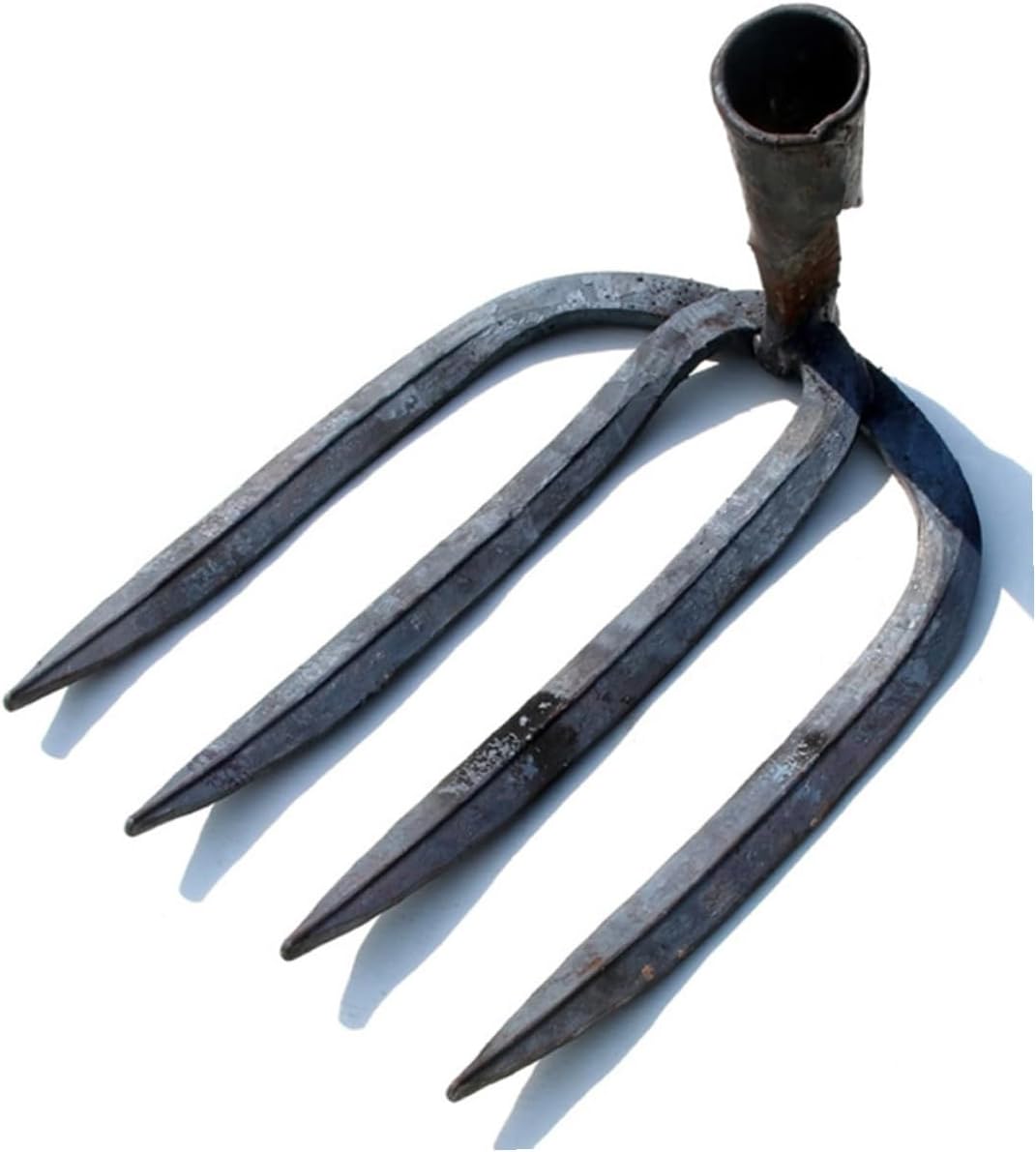 BESPORTBLE Hand-Hammered 4 Teeth Steel Garden Rake Head for Farming and Gardening, Large Metal Rake Tool for Soil Loosening and Weeding in Lawn and Farm Use