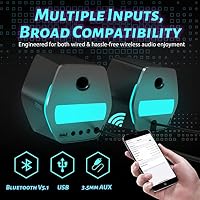 Edifier G2000 32W PC Gaming Computer Speakers for Laptop Mac Desktop Computer Woofer Speakers Bluetooth USB 3.5mm AUX Inputs RGB Lights Multimedia Speakers Black — image 3