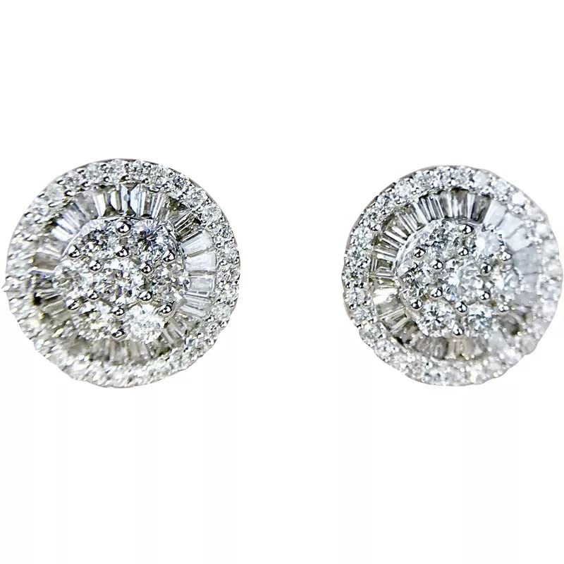 Boucles d'oreilles en diamant femme en argent sterling pour mariage et fiançailles