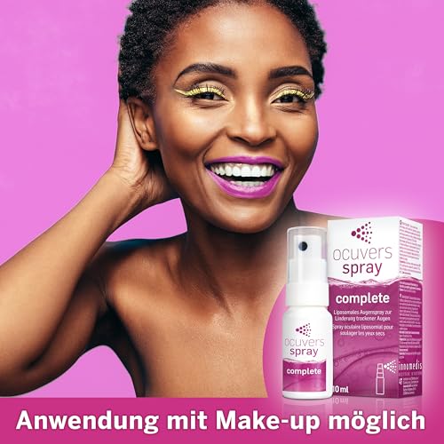 Ocuvers Complete Augenspray mit 0,3% Hyaluron, Liposomen, Aloe Vera, Vitamin B5 und Vitamin E - Augenspray gegen trockene Augen - Die Alternative zu Augentropfen, 10 ml