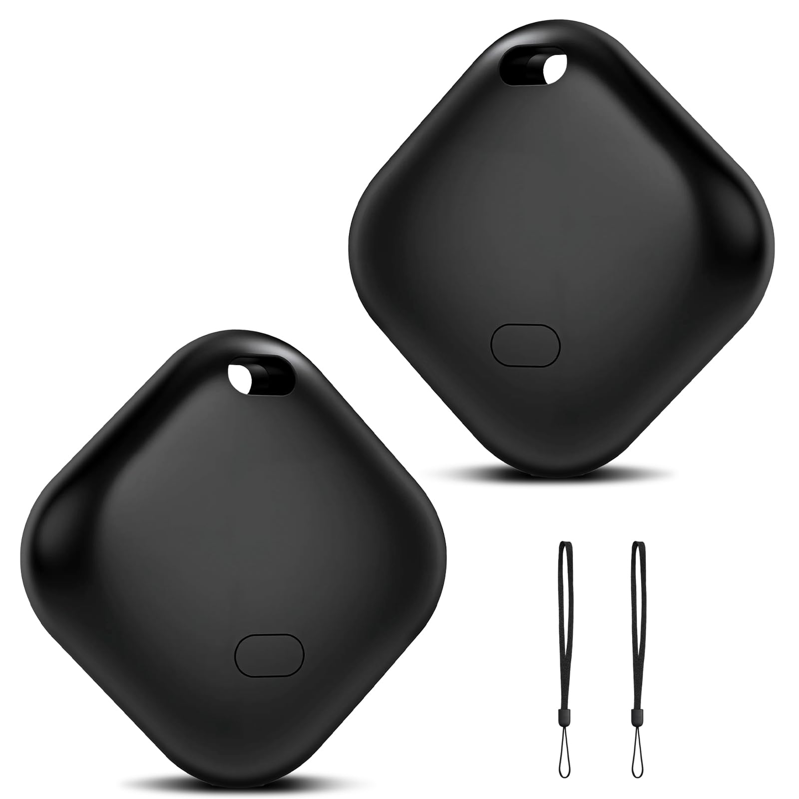 Smart Tag, Localisateur D'objets Compatible Avec Android, Traceur Bluetooth Avec Housse De Protection En Silicone Pour Valises/Portefeuilles/Clés/Sacs/ Bagages (Noir, 2 Pack