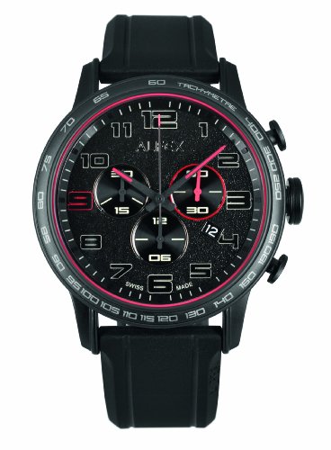 Alfex 5672 _ 782 – Watch Men – Quartz – Chronograph – Black Dial – Black Rubber Strap