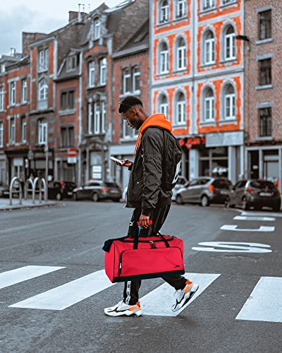 55 Liter, 24 Inch Lightweight Canvas Duffle Bags For Men & Women For Traveling And Gym Sports Equipment Bag (Red 1) - 7