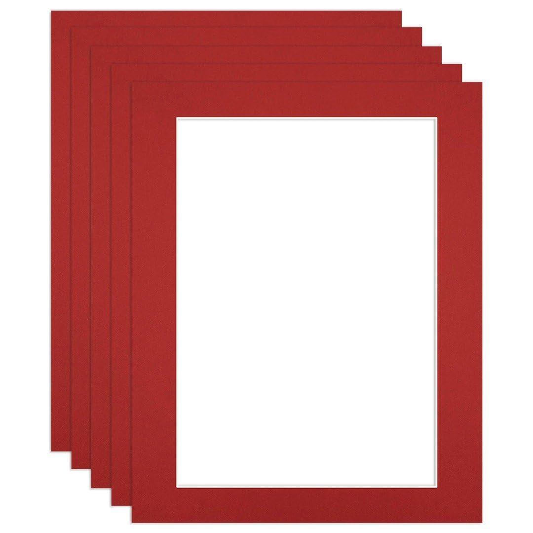 Procut Global 20x16" Crimson Picture Mounts to Fit A3 Aperture - Precision Cut Cardboard Photo Mount - Ideal for Frames, Prints, Artwork & Certificates - Sizes & Colours Available - 5 Pack
