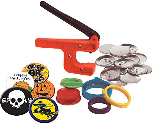 Badge-A-Minit Halloween Themed Button Maker Starter Kit, DIY Button Making Arts and Crafts Kit with Button Machine and Button Supplies