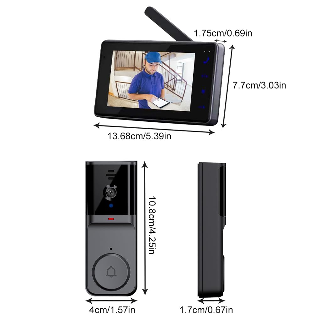 Sonnette vidéo sans Fil HD 1080p avec Batterie Rechargeable et