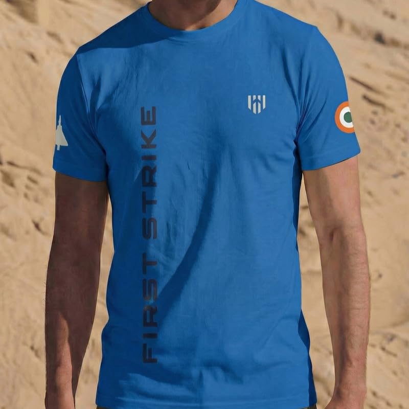 Image of Deployed First Strike Signature Luxesoft Cotton T-Shirt | Army t Shirt for Men | Military | Commando | t Shirts | Round Neck | Half Sleeve | Regular Fit | Black