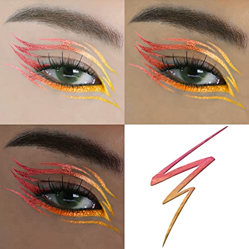 Focallure Chameleon Liquid Eyeliner,Intense Color Shifting Eyeliner Pen,Metallic Multi-Reflective Finish,Waterproof,Smudge-Proof,Ultra-Fine Tip,Phoenix City #TOP1