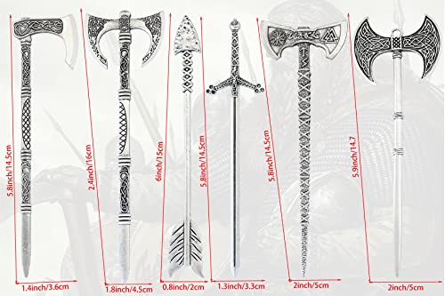 Guoshuang Celtic Hair Accessories - 6 Pcs Viking Hair Sticks And Clips thumb #4