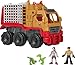 Fisher-Price- Imaginext Jurassic World, Set Campo Avventura Camion Trasporta Dinosauri e Veicolo Yaz , Giocattolo per Bambini 3+Anni, HCH97