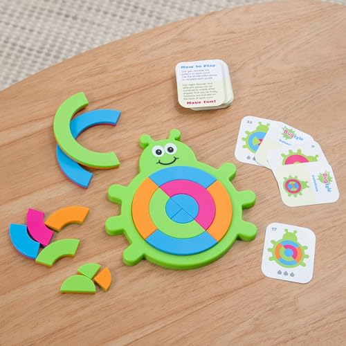 Image of Fat Brain Toys Bugzzle Kids Puzzles Ages 3+ - Match-The-Picture Fraction-Learning Brainteaser, Toys for Kids