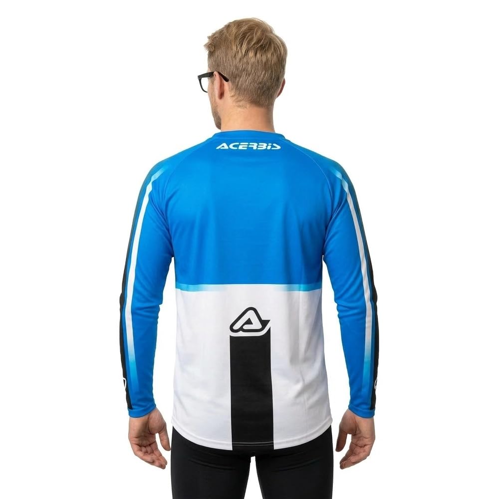 Acerbis MX Linear Lugo Maglia da motocross, blu/bianco, L