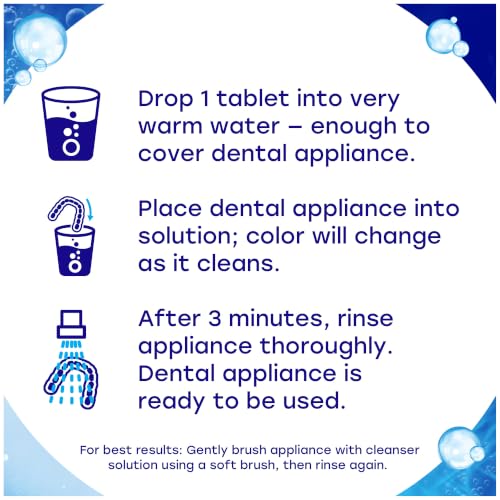 Image of Efferdent Denture Cleaner Tablets, Complete Clean, 126 Count | Retainer Cleaner, Use Daily To Clean Dental Appliances, Full Plate Dentures, Aligners & Mouth Guards