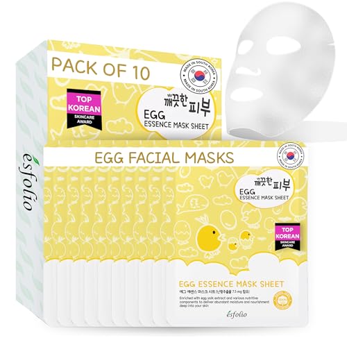 Esfolio pura pelle essenza maschera pieno facciale, idratazione nutrimento Rejuvenation tuorlo d' uovo (confezione da 10).