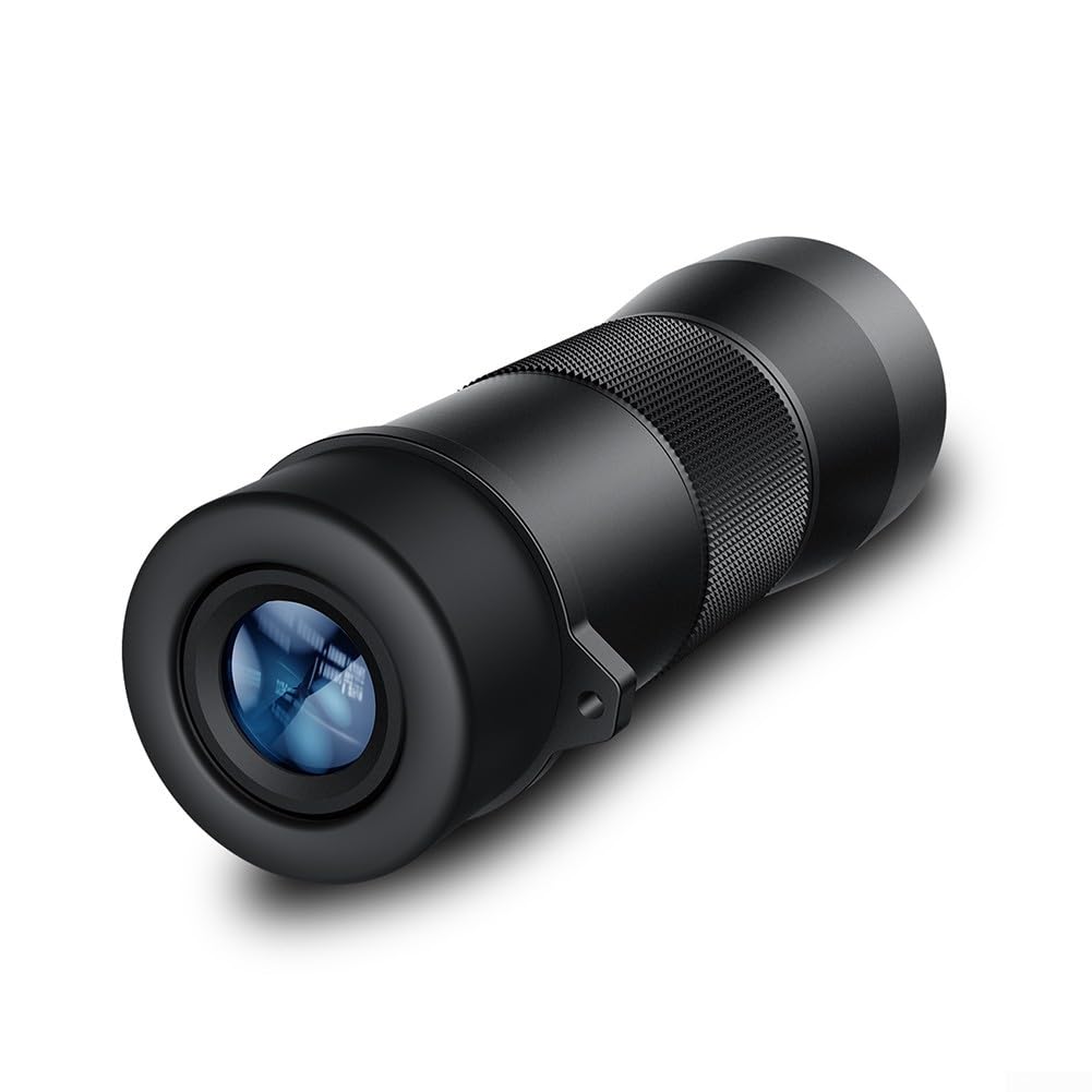 HD-Monokular-Teleskop 8 x 42/10 x 42, IPX7 wasserdicht, mit Stickstoff gefüllt, Metallgehäuse, Hochleistungs-Zielfernrohr für Vogelbeobachtung, Wandern, Camping, Wildbeobachtung, schwarz (8 x 42)