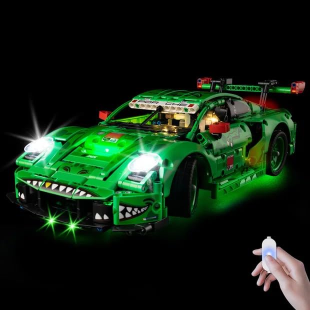 Image of Nitemode Light Kit Compatible with Lego Technic Porsche 911 GT3 R Rexy AO Racing Car 42224, Upgraded Brightness Adjustable Lighting Accessories (No Model)