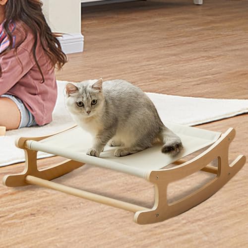 Lit en bois pour chat et hamac surélevé d'extérieur rustique