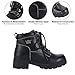 Dream Apparel Womens Lace Up Motorcycle Riding Boots with Side Zipper, Black Faux Leather Ankle Booties Biker Boots, Military Combat Booties for Ladies with Low Heel, 10