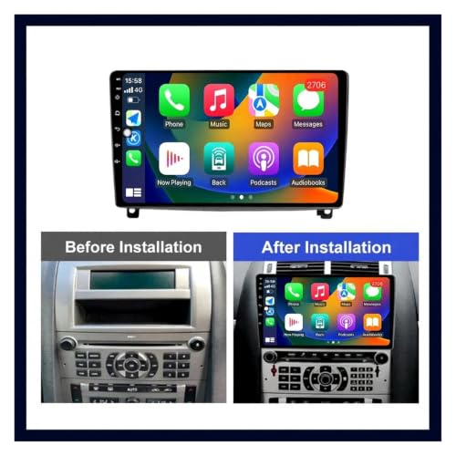 Sistema Android para coche compatible con Peugeot 407 de 2004 a 2011 con pantalla Carplay 2.5D 7