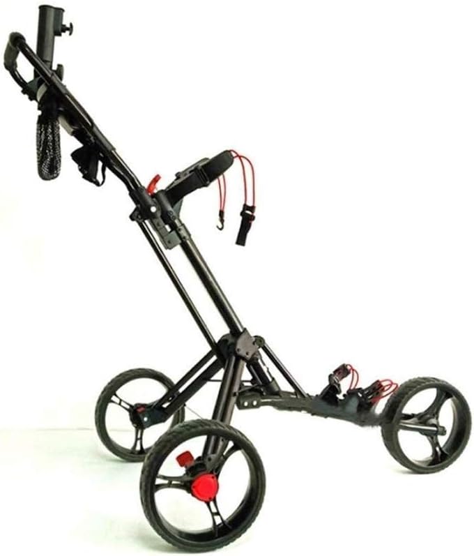 Golf Cart Foldable 3 Wheels Golf Cart with Umbrella Stand Scorecard and Drink Holder Aluminum Golf Cart