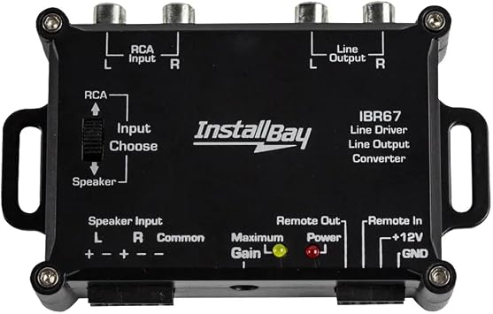 Install Bay - Line Driver/Line Output Converter 2 Channel - Retail Pack IBR67, Display Products | Also known as an LOC, boosts factory speaker wire signal to a clean RCA preamp feed, adds an amp without replacing stereo