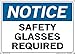 Vestil Notice Sign SI-N-49-C-LB-011 49 14.5X10.5 LABEL/DECAL.011 Safety Glasses Required