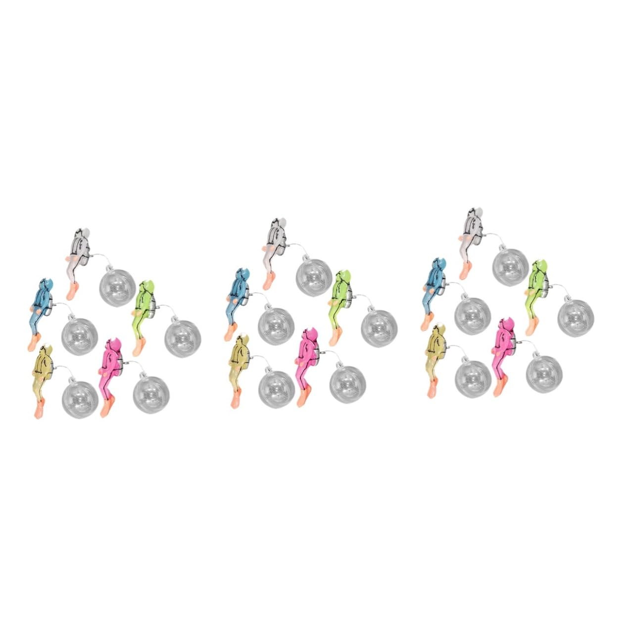 VANZACK 15ensembles Ornements Flottants De Plongée pour Aquarium Décorations Luminescentes De Figurines De Plongeurs Décoratifs pour Réservoirs De Poissons