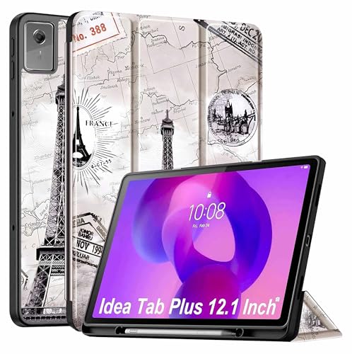 Image of ProElite Cover for Lenovo Idea Tab Plus 12.1 inch 2025 case Cover, Soft Flexible Flip Case Cover for Lenovo Idea Tab Plus 12.1 inch 2025 [Recoil Series] - Eiffel